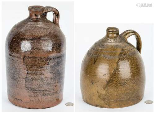 2 Alabama Stoneware Pottery Jugs, incl.  Sand Mountain