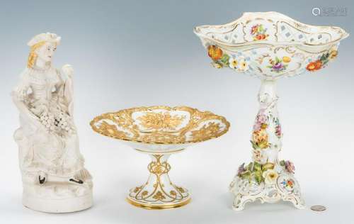 3 European Decorative Items, incl. Meissen, Dresden