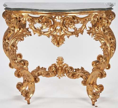 Rococo style giltwood console table