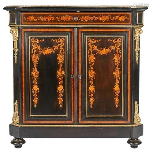 Napoleon III Ebonized Bronze Mounted Cabinet