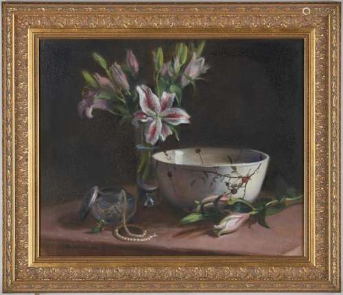 Elizabeth Brandon O/C, Still Life With Lilies