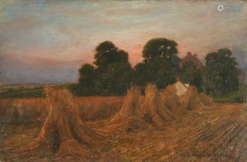 19th c. Haystack Painting, o/c, signed