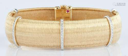 18K Roberto Coin Mesh & Diamond Bracelet