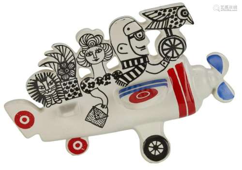Lisa Larson Ceramic Airplane, Mid-Century