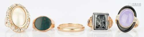 5 Ladies Gold and Gemstone Rings