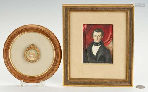 2 Portrait Miniatures incl. child