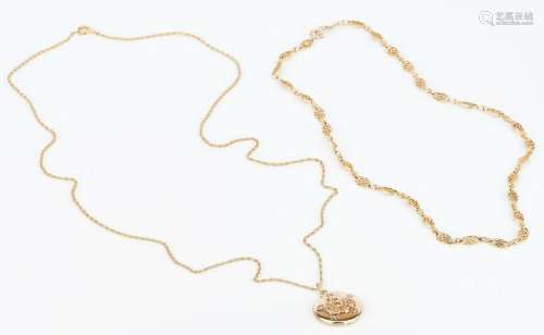 14K Gold Locket Necklace and 14K Necklace