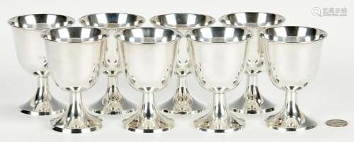 8 Towle Small Sterling Silver Wine Goblets