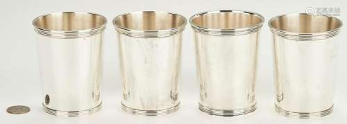 4 Sterling Silver Julep Cups, Gorham &  Newport