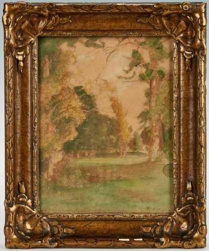 Attr. George Inness, Watercolor Landscape