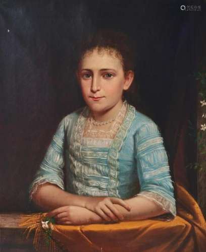 18th century Portrait of a Girl in Blue Dress