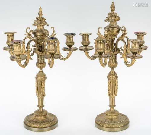 Pr. Neoclassical Style Gilt Bronze Candelabra