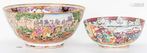 2 Chinese Export Famille Rose Bowls, 1 19th century