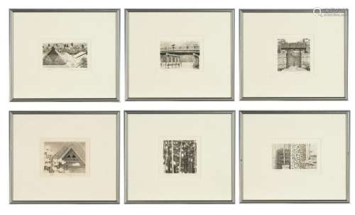 6 Framed Etchings, Ryohei Tanaka