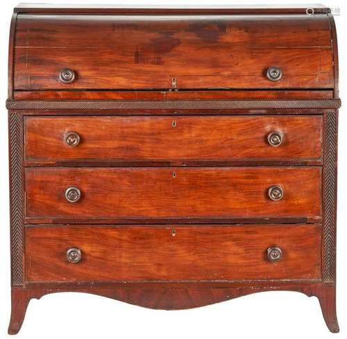 Regency Mahogany Cylinder Desk