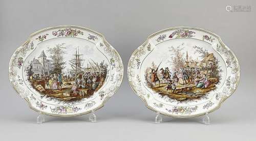 A pair of oval plates, Fr