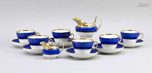 Six cups with saucers, 14