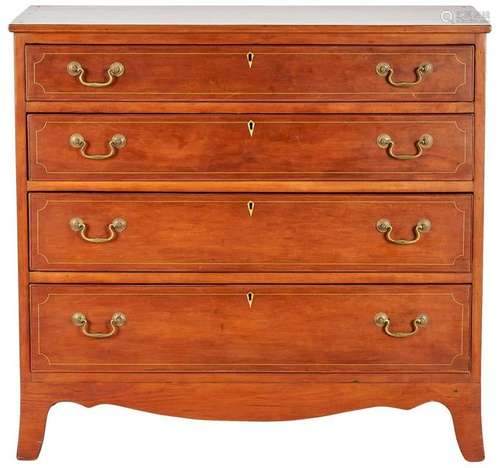 Cherry Hepplewhite Inlaid Chest of Drawers