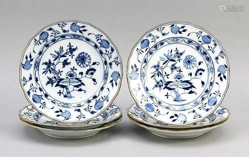 Six flat plates, Meissen,