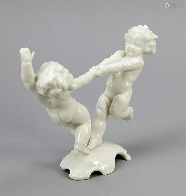 尺寸拍品描述two dancing putti, hutschenreuther, selb, mark of