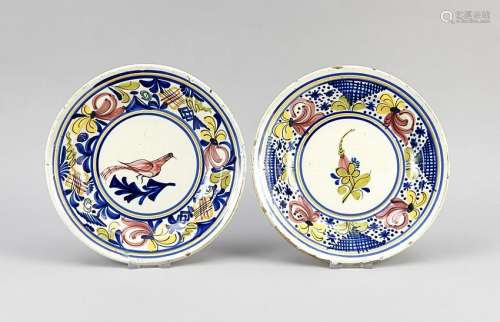 Two plates. Faience, pres