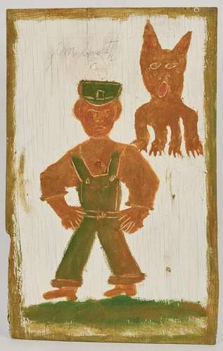 Jimmy Lee Sudduth Self Portrait with Toto