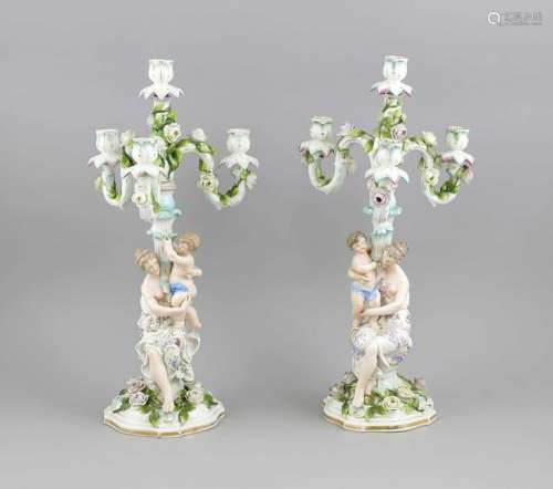 Pair of figurative candle
