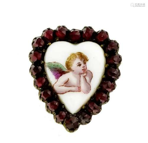 Heart brooch with round f