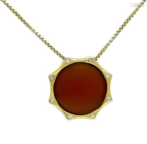 Carnelian diamond pendant