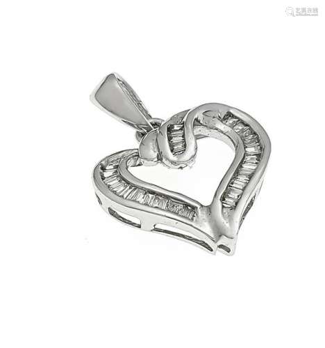 Diamond pendant heart WG