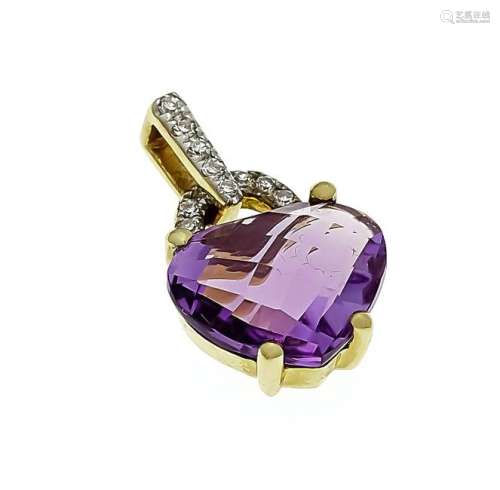 Amethyst diamond pendant