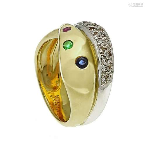 Multicolor brilliant ring