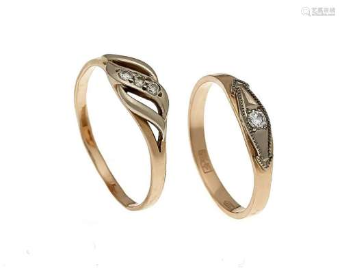 2 brilliant rings RG 585/