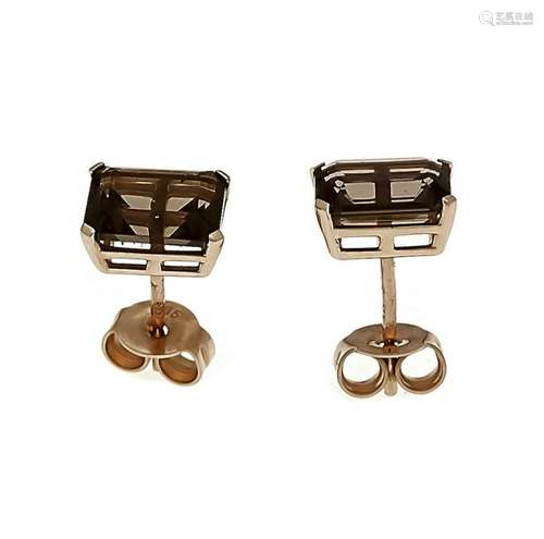 Smoky quartz stud earring