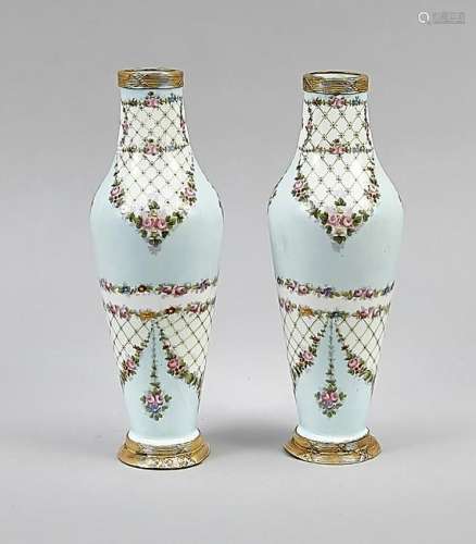 A pair of vases, German,