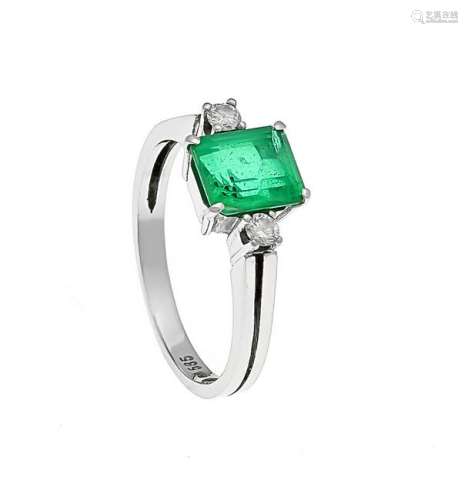 Emerald-brilliant ring WG