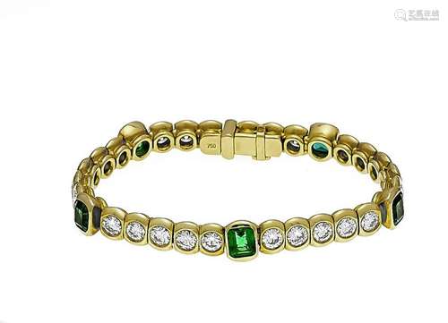 Emerald-brilliant bracele