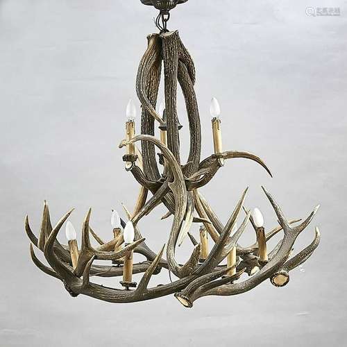 Very large antler lamp in