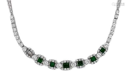 Emerald-brilliant necklac