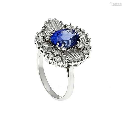 Sapphire diamond ring WG