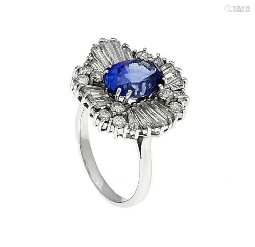 Sapphire diamond ring WG