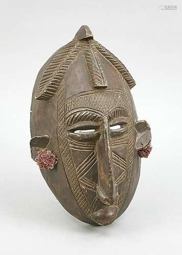 Maske aus Holz, Benin, Mi