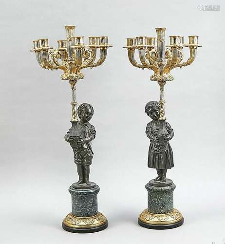 Pair of figurine girandol