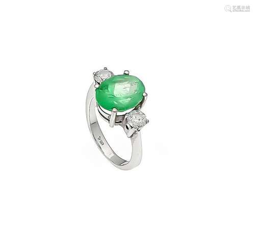 Emerald-diamond ring WG 7