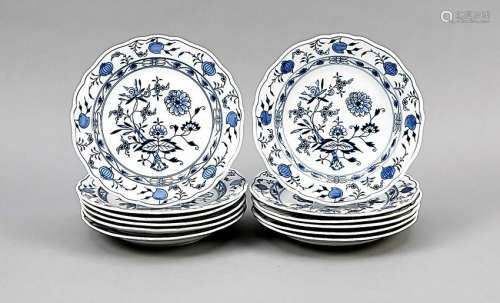 Twelve plates, Meissen, m