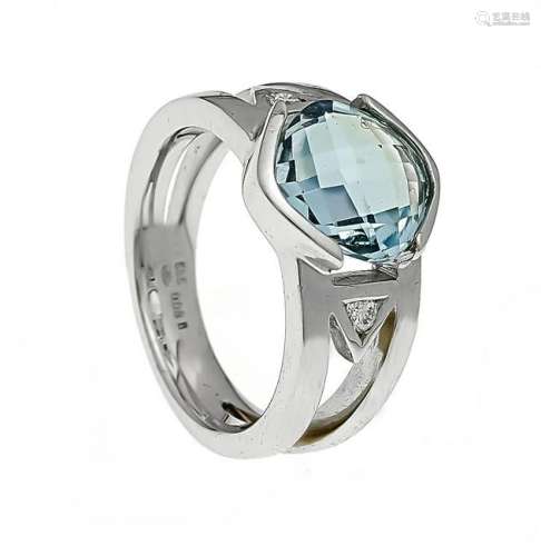 Blue topaz diamond ring W