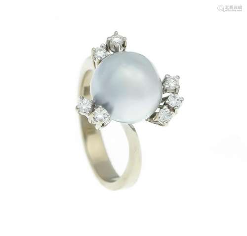 Pearl diamond ring WG 585