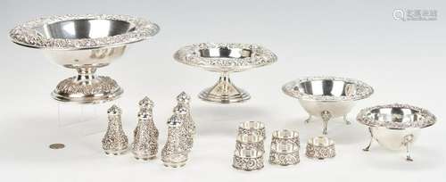 Kirk Repousse Compotes and Salt Holders, 16 pcs