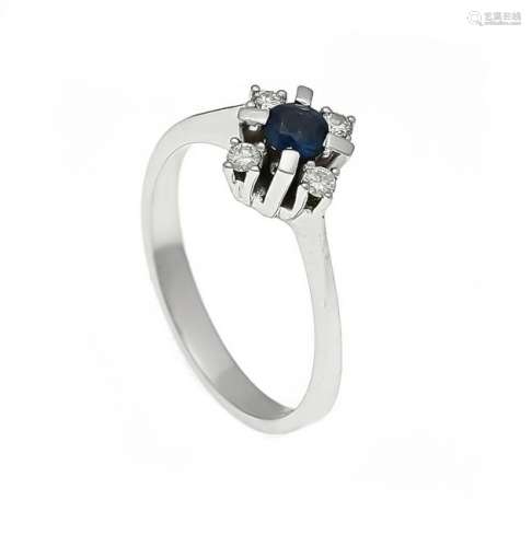 Sapphire-diamond ring WG