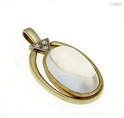Moonstone diamond pendant